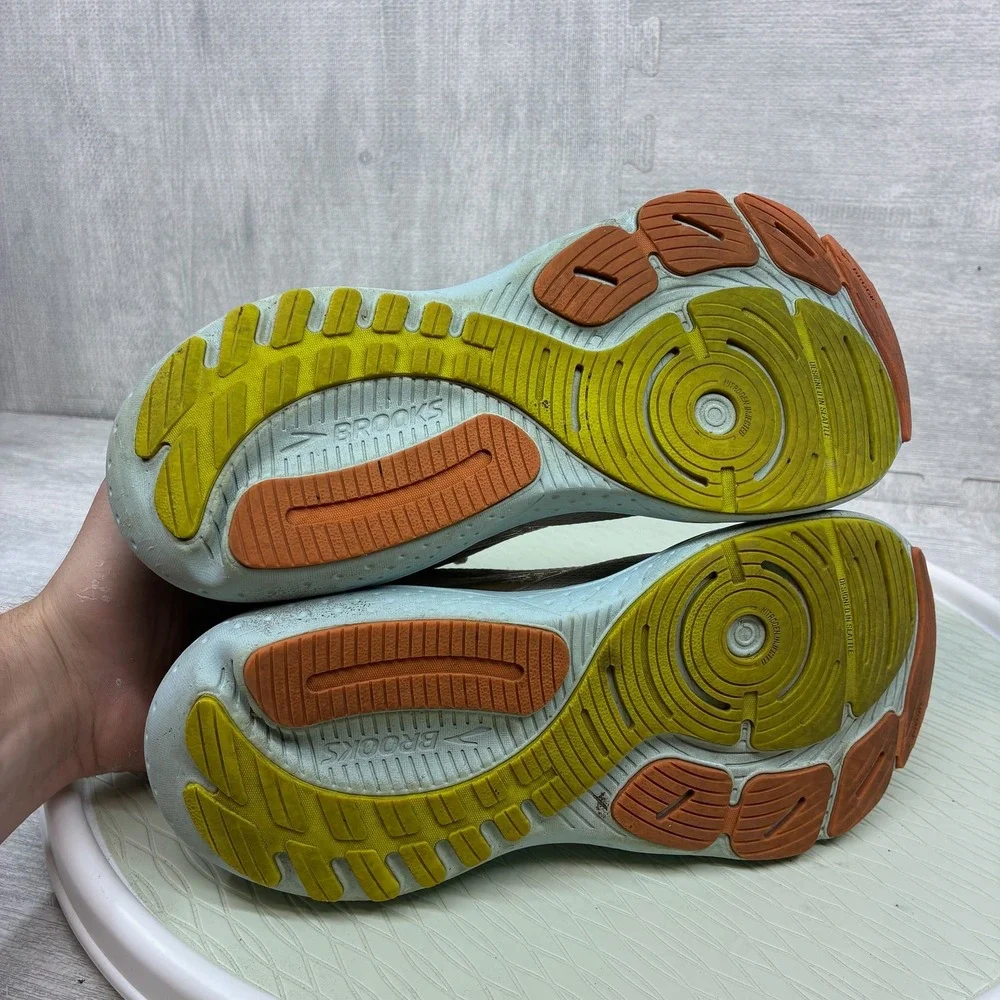Brooks Glycerin GTS 21 Running Shoes Women's 10 Grey Blue Mesh 1204091B195